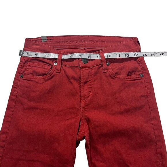 Citizens of Humanity Women Red Wash Denim Jeans Sz 24 x28 USA Made Stretch NWOT - Picture 3 of 16